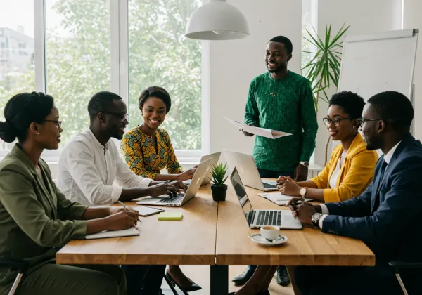 Professional consultation meeting with African business experts