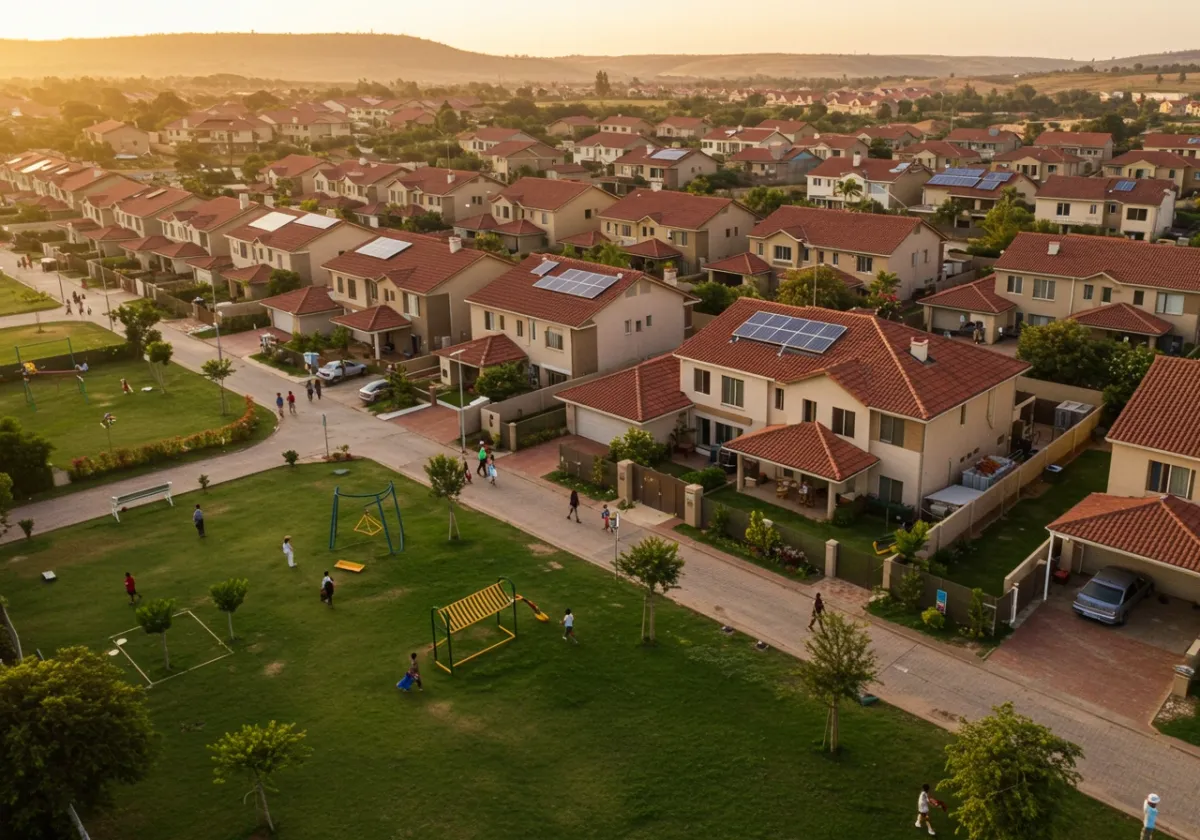 Modern African residential neighborhood with family-friendly homes